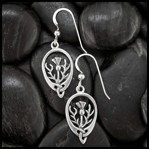 Scottish Thistle Earrings in Silver