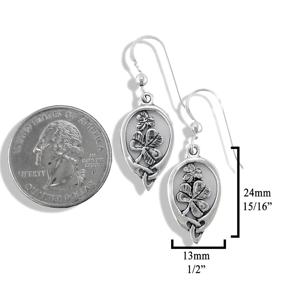 Irish Shamrock Earrings in Silver