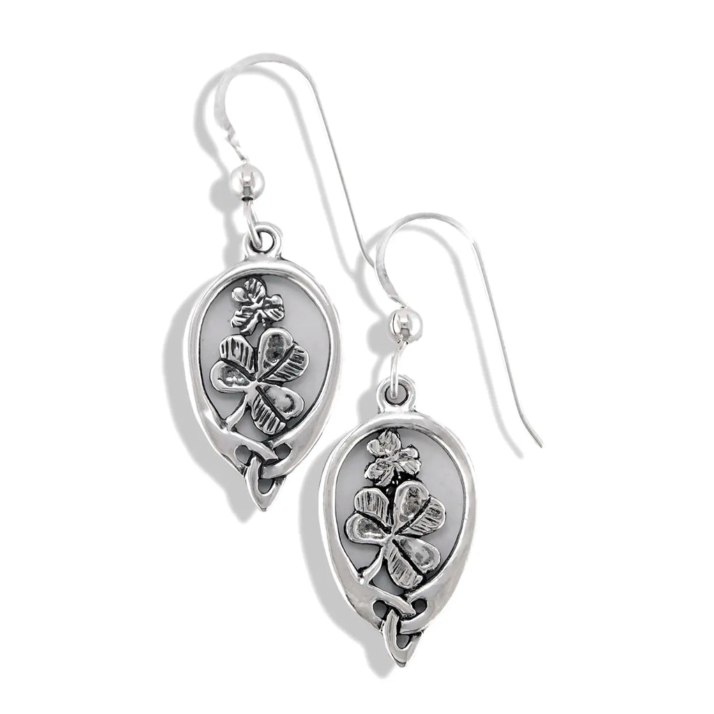 Irish Shamrock Earrings in Silver