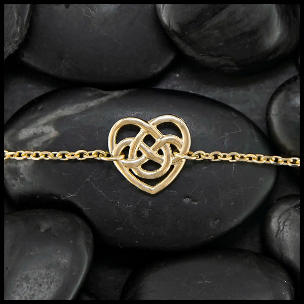 Robin's Heart Chain Bracelet in 14K Gold