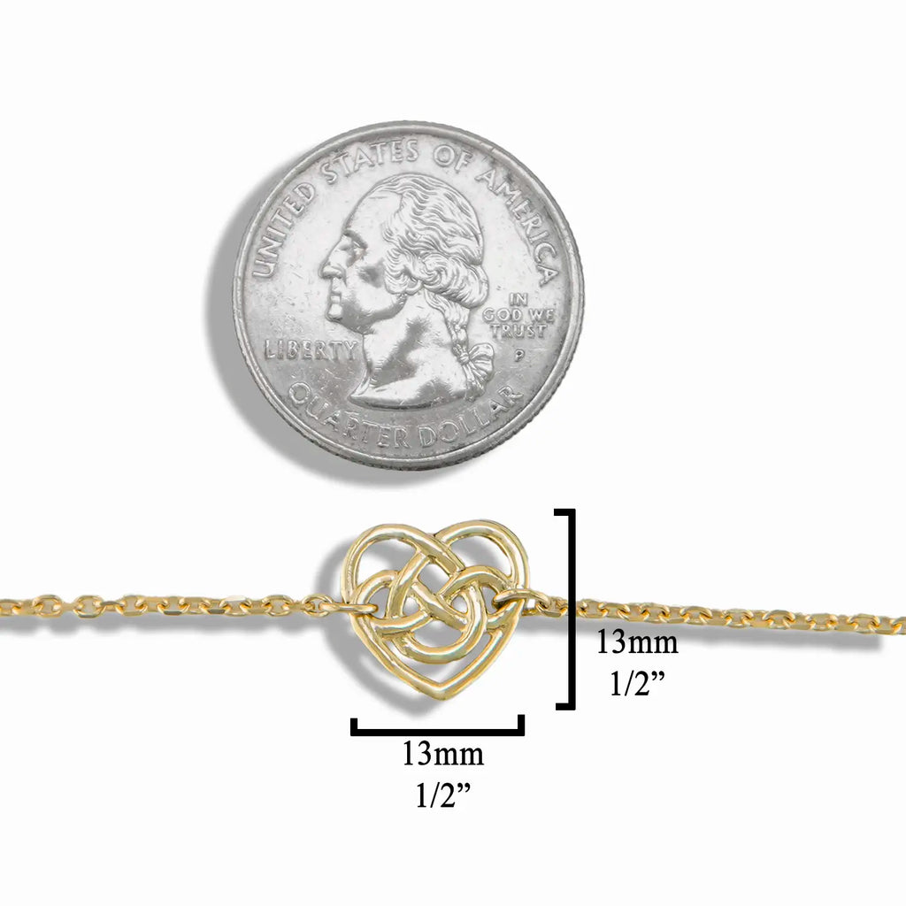 Robin's Heart Chain Bracelet in 14K Gold
