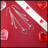 Colleen's Heart Chained Drop Earrings in Sterling Silver