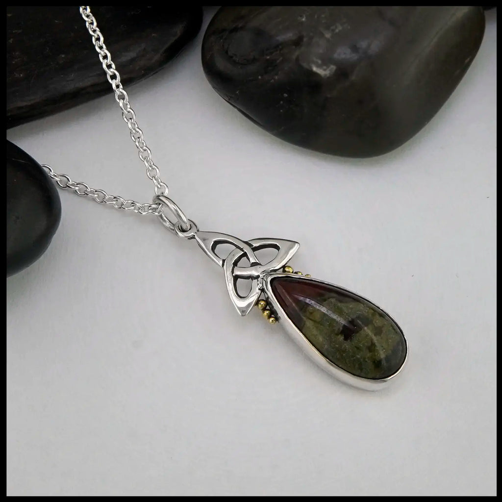 Agate Pendant in Sterling Silver and 18K Gold