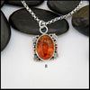 Pendant B- Amber Oak Leaf Pendants in Sterling Silver and 14K gold