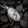 Dendritic Opal Owl Pendant in Sterling Silver