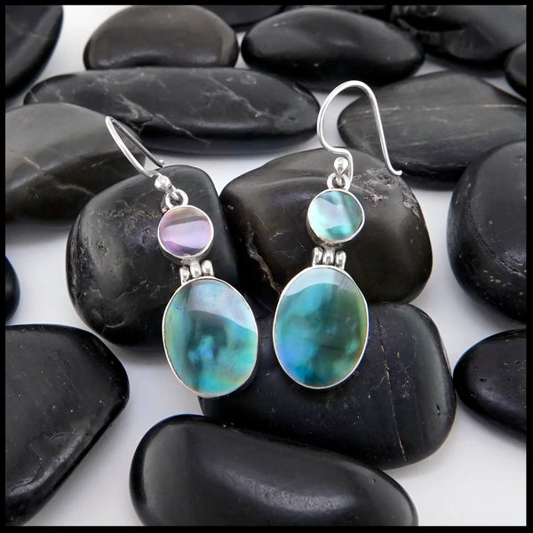 Abalone Drop Earrings in Sterling Silver