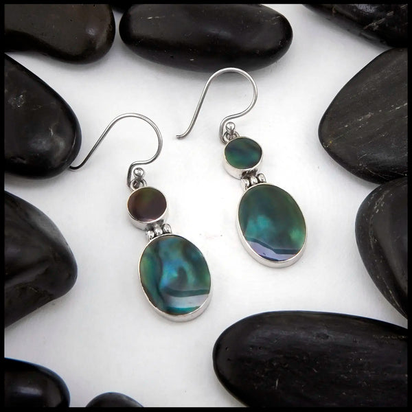 Abalone Drop Earrings in Sterling Silver