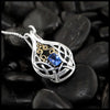 8x6mm Tanzanite Pendant in Sterling Silver and 18K Yellow Gold
