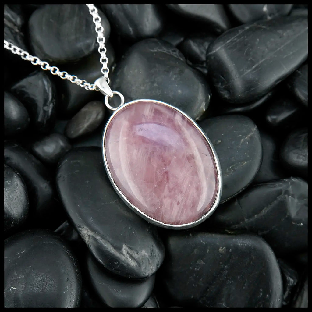 Dyed Rose Quartz set in Sterling Silver