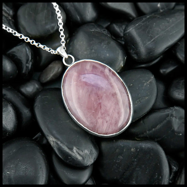 Dyed Rose Quartz set in Sterling Silver