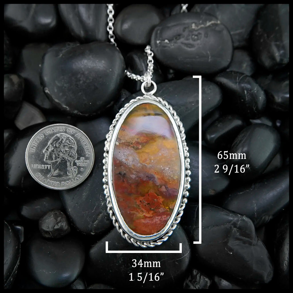 Agate Pendant in Sterling Silver