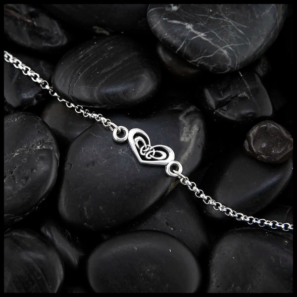 Gossamer Heart Chain Bracelet in Sterling Silver