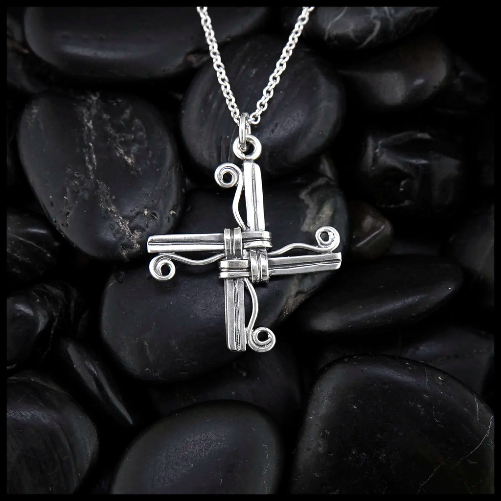 St. Brigid's Swirl Cross in Sterling Silver