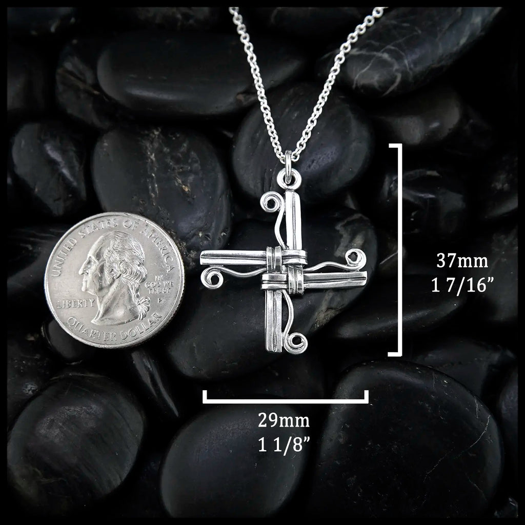 St. Brigid's Swirl Cross in Sterling Silver
37mm x 29mm