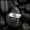 Rose Band with Pink Gemstone in Sterling Silver