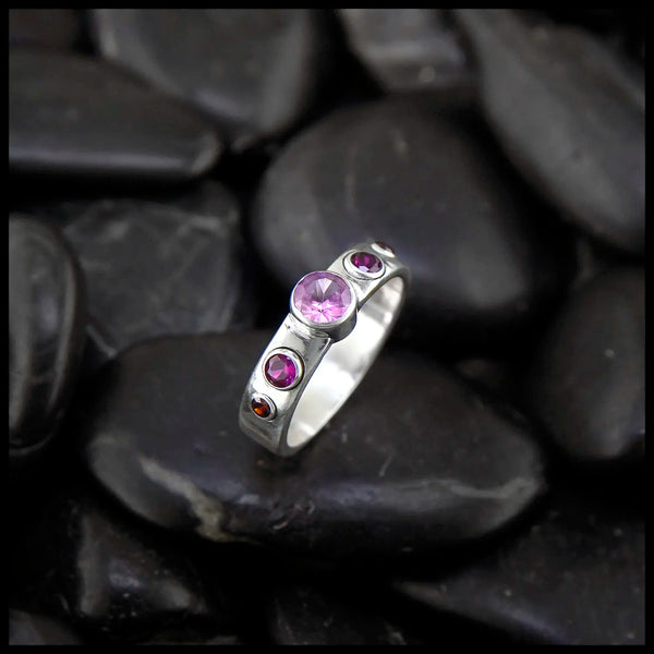 Sterling Silver Custom Ring set with Simulated Stones