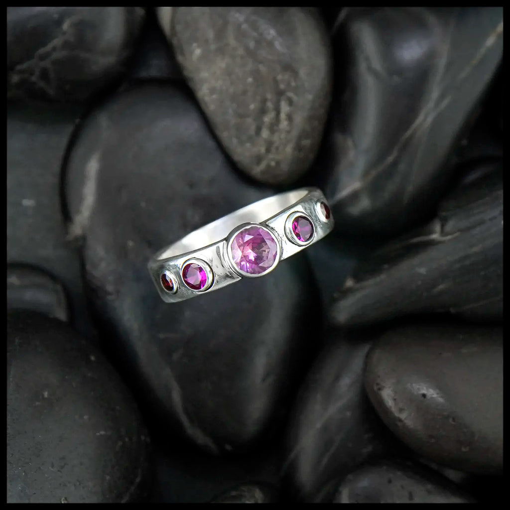 Sterling Silver Custom Ring set with Simulated Stones