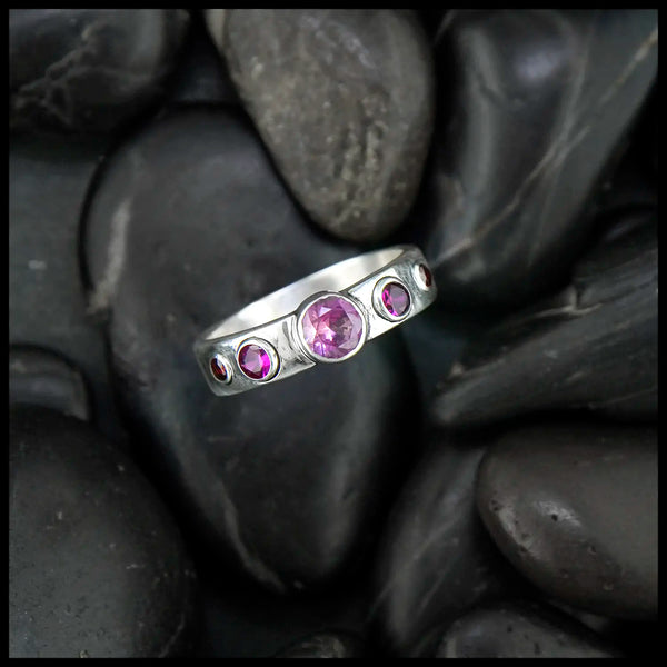 Sterling Silver Custom Ring set with Simulated Stones