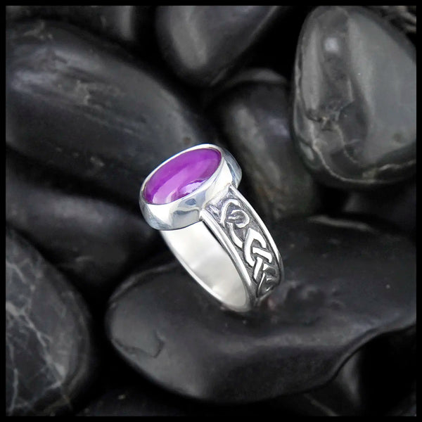 Pink Star Sapphire Ring in Sterling Silver