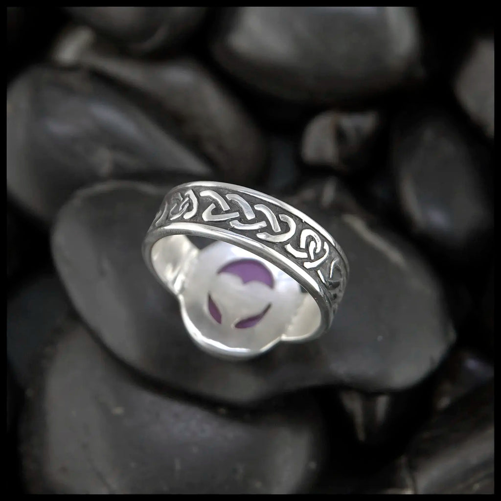 Pink Star Sapphire Ring in Sterling Silver