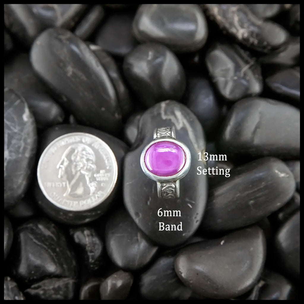 Pink Star Sapphire Ring in Sterling Silver