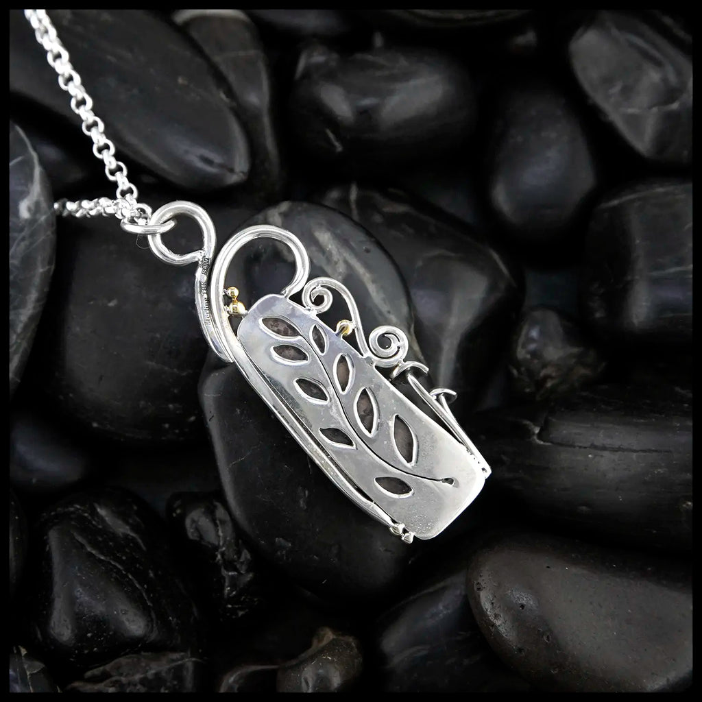 Sonoran Jasper Custom Pendant set in Sterling Silver with 18K Yellow Gold Beads