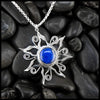 Lapis Sun Pendant in Sterling Silver