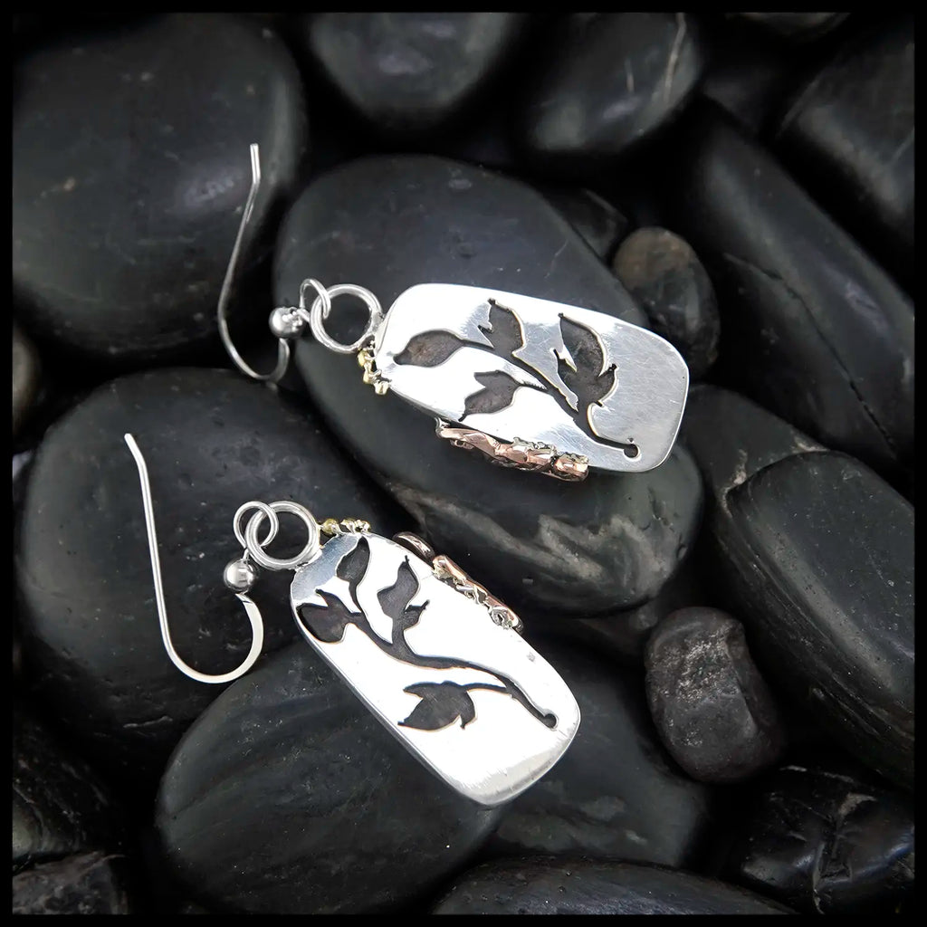 Peruvian Opal Drop Earrings in Sterling Silver, 14K Rose Gold, and 18K Yellow Gold