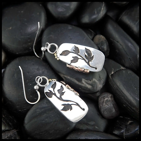 Peruvian Opal Drop Earrings in Sterling Silver, 14K Rose Gold, and 18K Yellow Gold