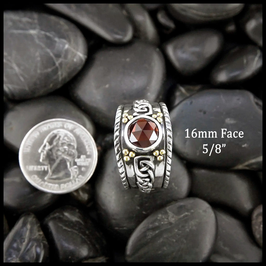 Custom Signet Cigar Band with Garnet
16mm Face