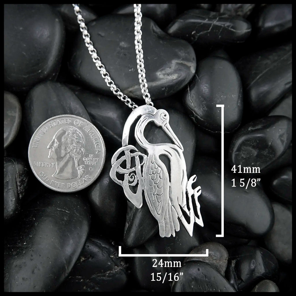 Sterling Silver Heron Pendant
41mm x 24mm