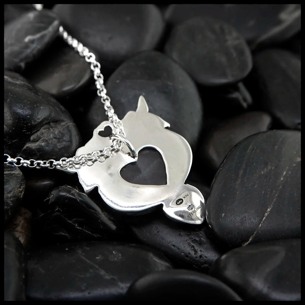 Rose quartz pendant in Sterling Silver