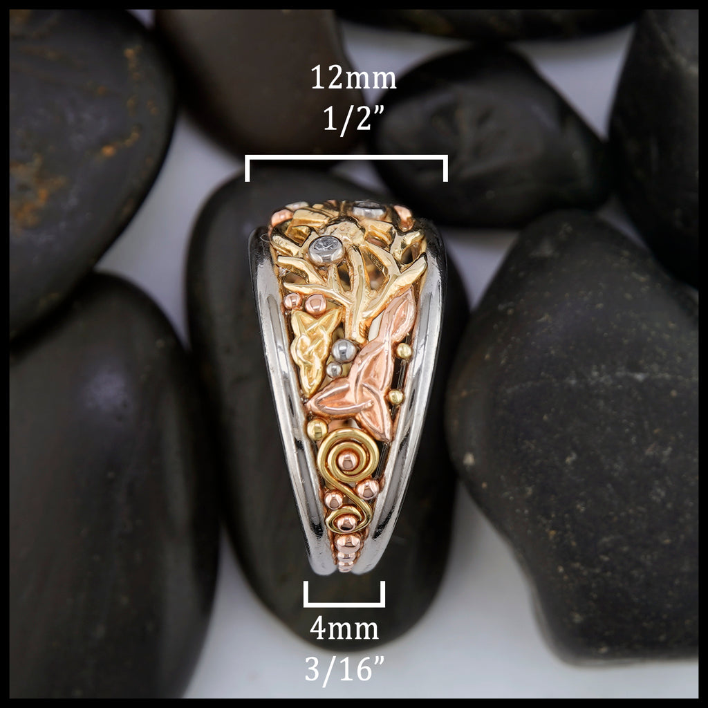 Band Widths: Top 12mm 1/2" bottom 4mm 3/16"