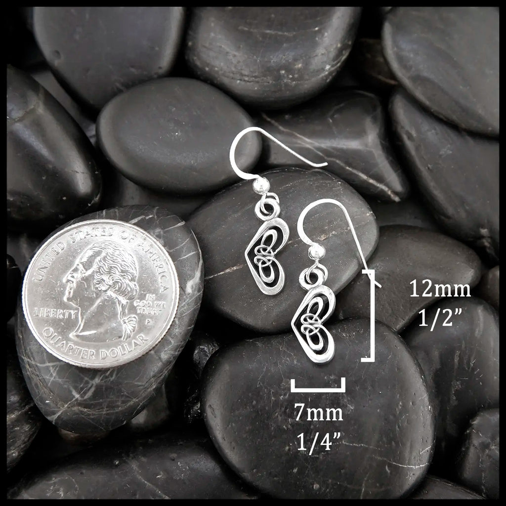 Gossamer Heart Drop Earrings in Sterling Silver
12mm x 7mm