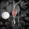 Red Creek Jasper and Green Garnet Pendant in Sterling silver
56mm x 17mm