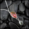 Red Creek Jasper and Green Garnet Pendant in Sterling silver