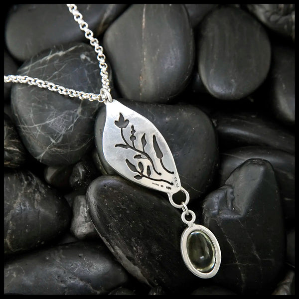 Red Creek Jasper and Green Garnet Pendant in Sterling silver