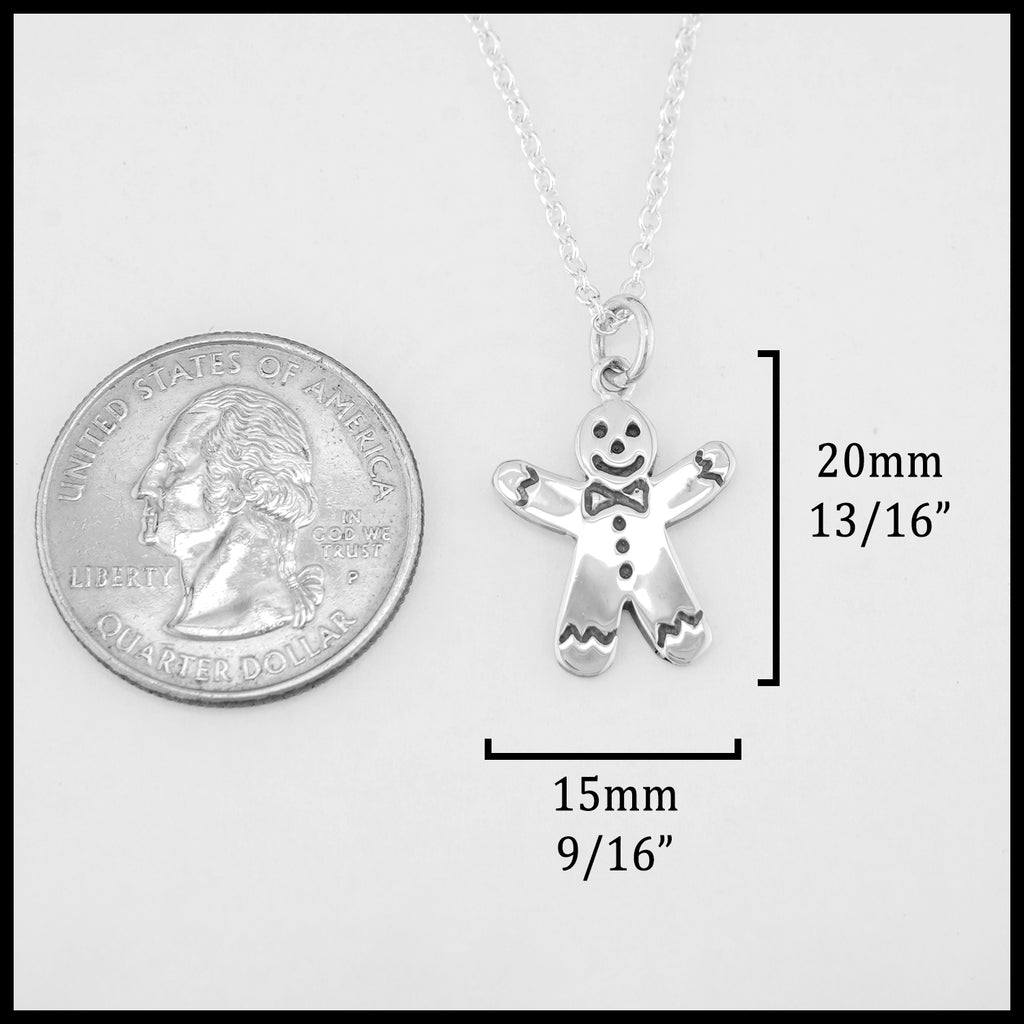 Pendant: Length 20mm 13/16" width 15mm 9/16"