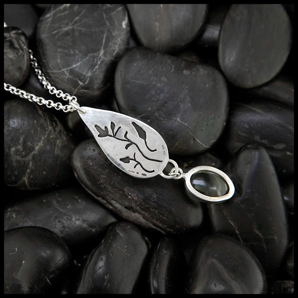 Jasper and Green Garnet Pendant in Sterling Silver