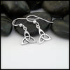 Small Open Triquetra Drop Earrings in Silver