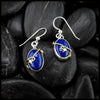 Sodalite Star Drop Earrings in Sterling Silver and 18K Yellow gold