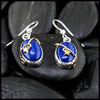 Sodalite Star Drop Earrings in Sterling Silver and 18K Yellow gold