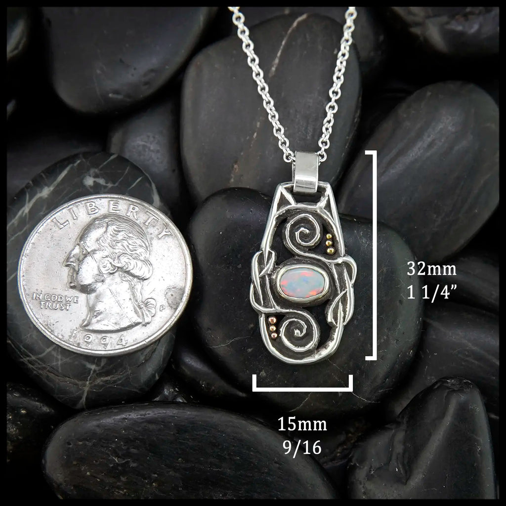 White Opal Pendant in Sterling Silver