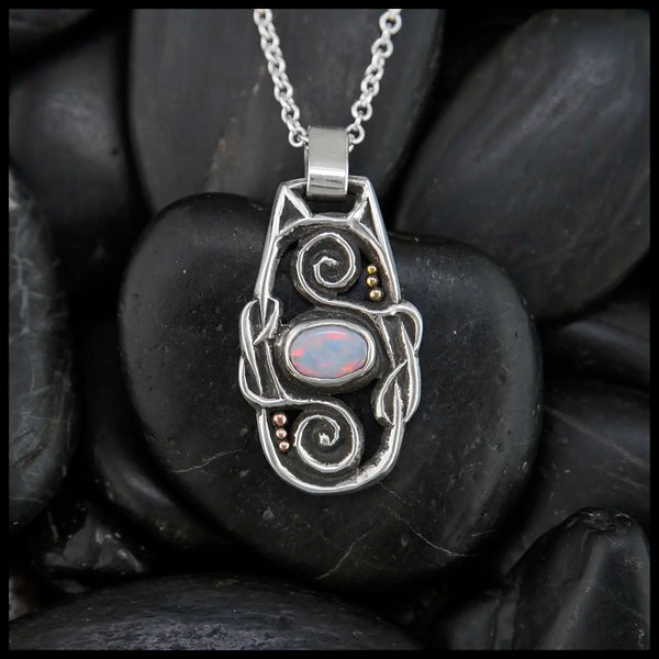 White Opal Pendant in Sterling Silver
