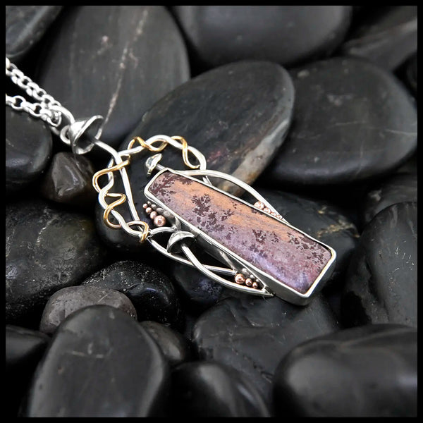 Sonoran Jasper Custom Pendant in Sterling Silver and 14K Gold