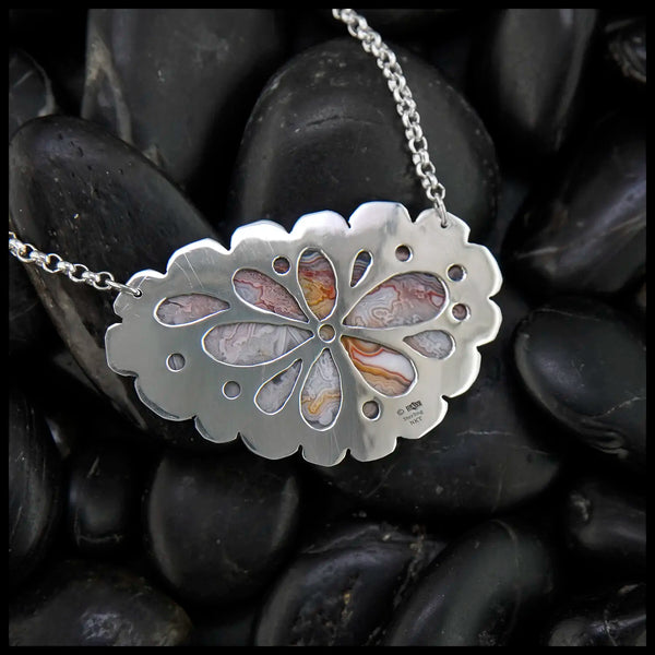 Crazy Lace Agate Pendant in Sterling Silver