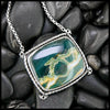 Ocean Jasper Set in a Braided Bezel, Sterling Silver