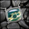 Ocean Jasper Set in a Braided Bezel, Sterling Silver