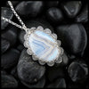 Blue Agate Custom Pendant in Sterling Silver