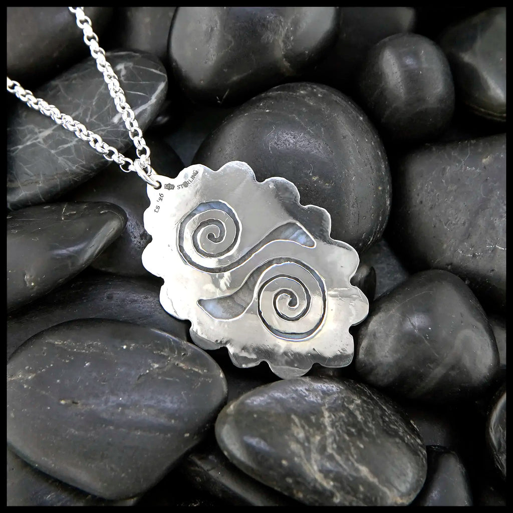 Blue Agate Custom Pendant in Sterling Silver